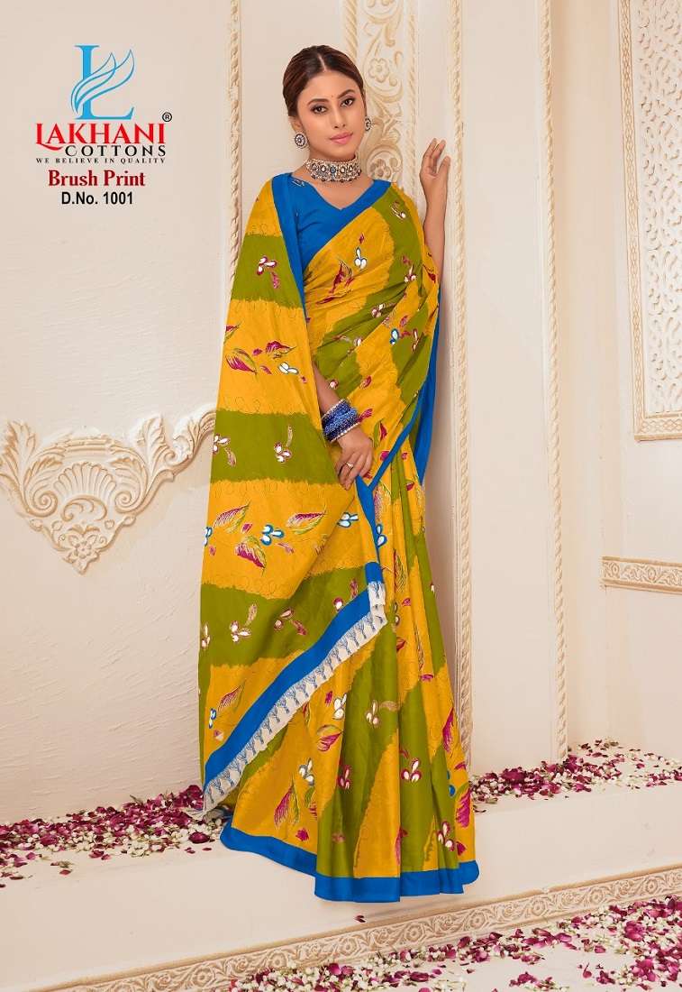 Lakhani Brush Print -Cotton Saree -Wholesale Catalog