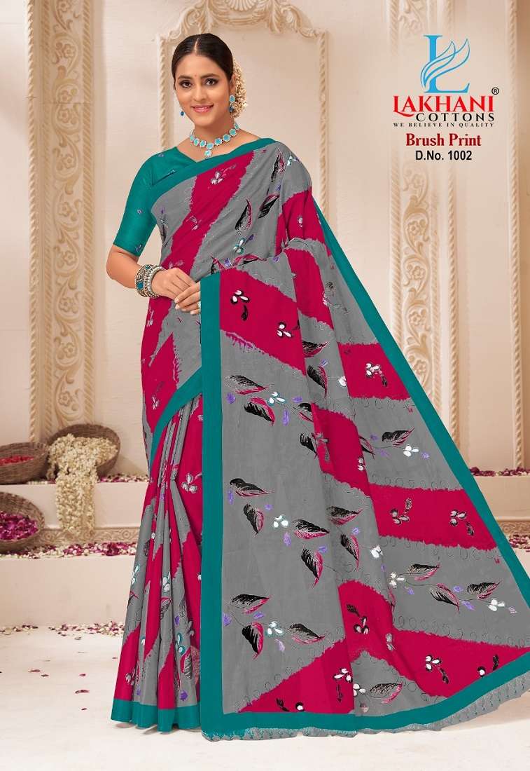 Lakhani Brush Print -Cotton Saree -Wholesale Catalog