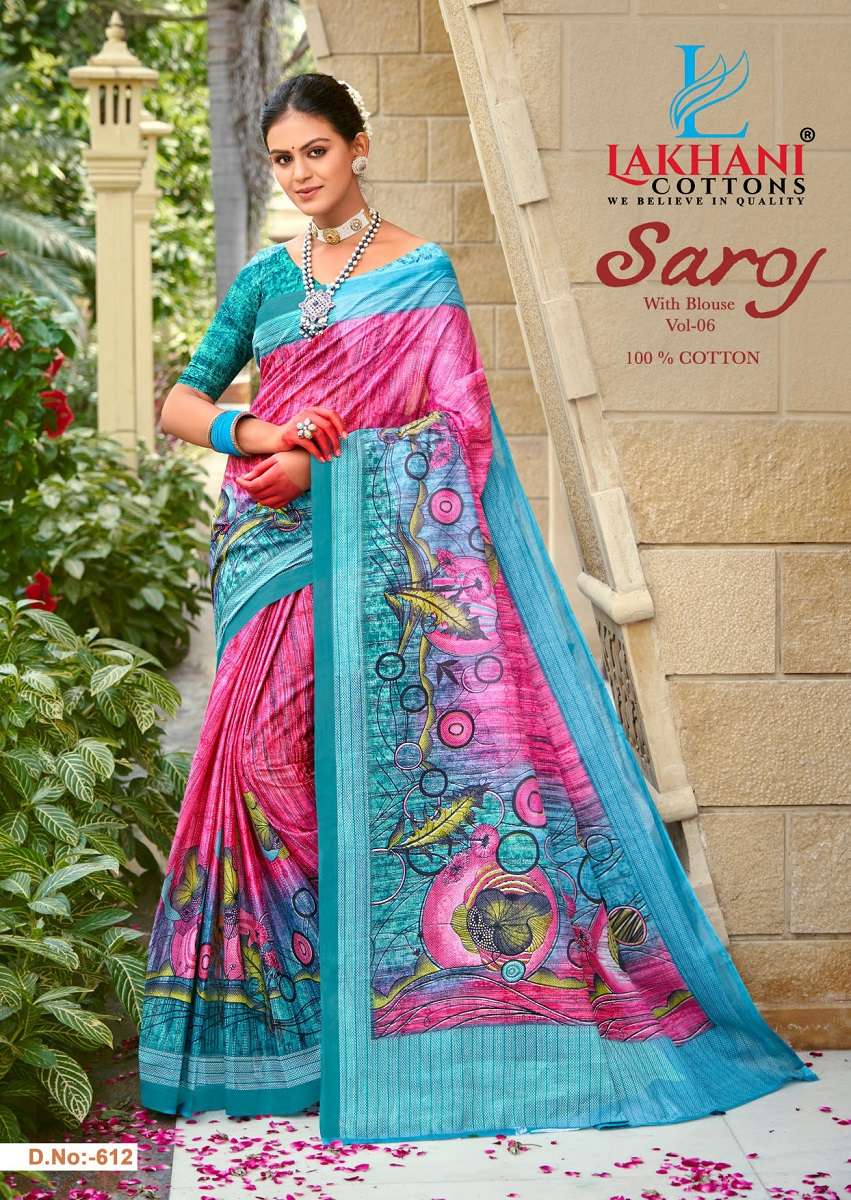 Lakhani Saroj Vol 6 -Cotton Sarees -Wholesale Catalog