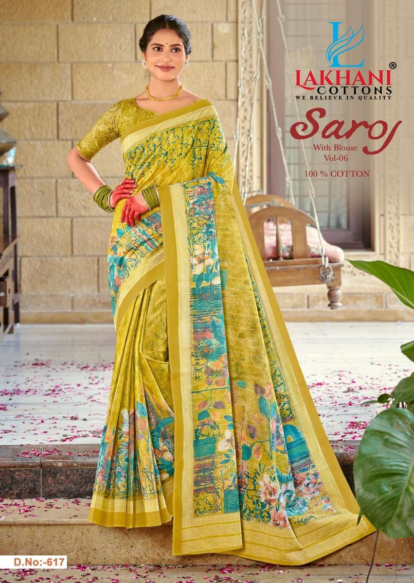 Lakhani Saroj Vol 6 -Cotton Sarees -Wholesale Catalog