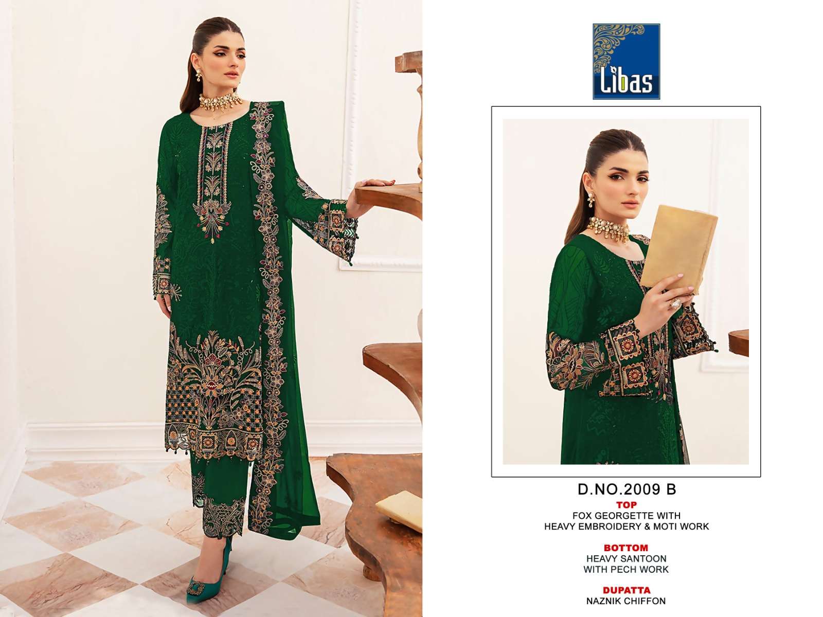 Libas 2009 Faux Georgette Pakistani Suits Wholesale catalog