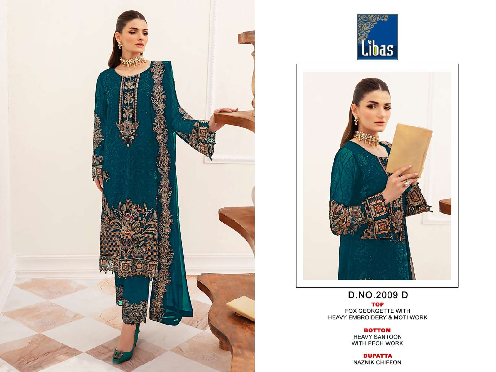 Libas 2009 Faux Georgette Pakistani Suits Wholesale catalog