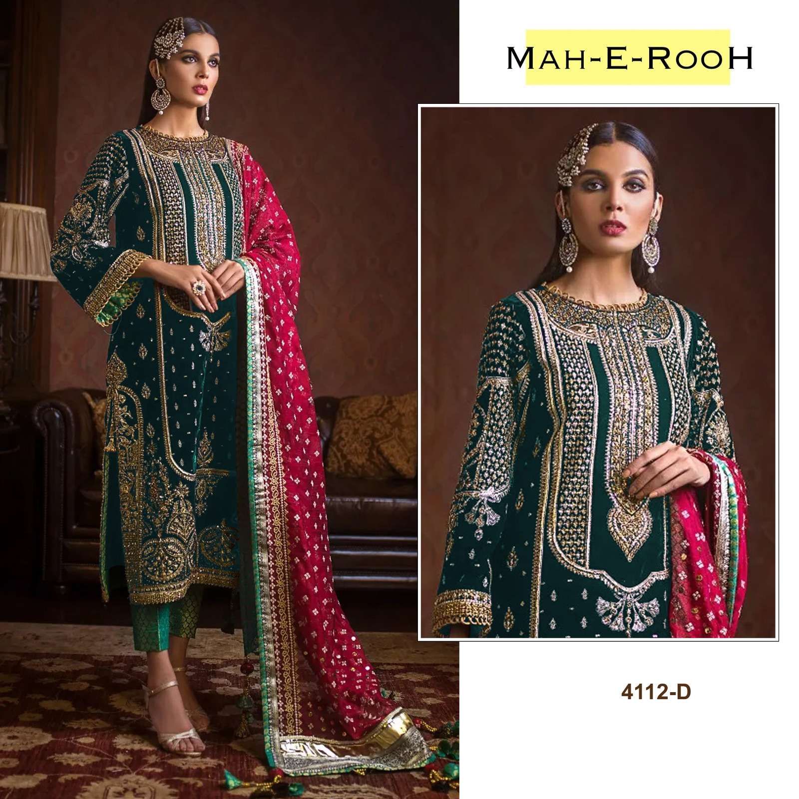 Mah E Rooh 4112 Velvet Pakistani Suit Wholesale catalog