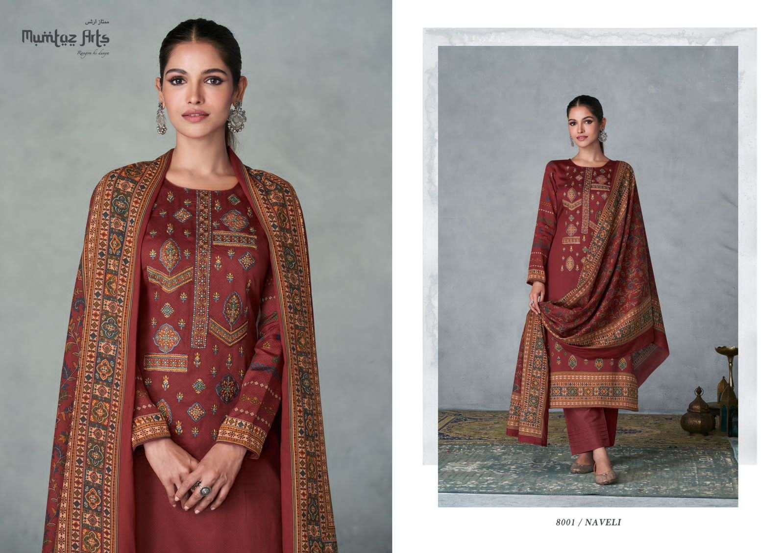 Mumtaz Naveli Classic Designer Dress Material Wholesale catalog