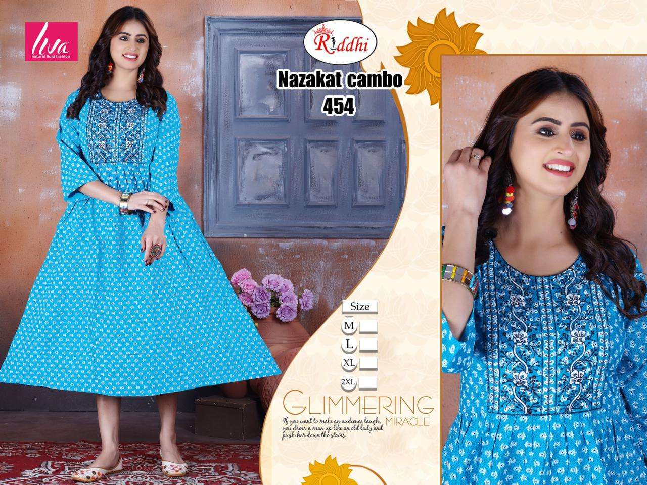 NAZAKAT vol -2 GHERA RAYON PRINT Kurti Wholesale catalog