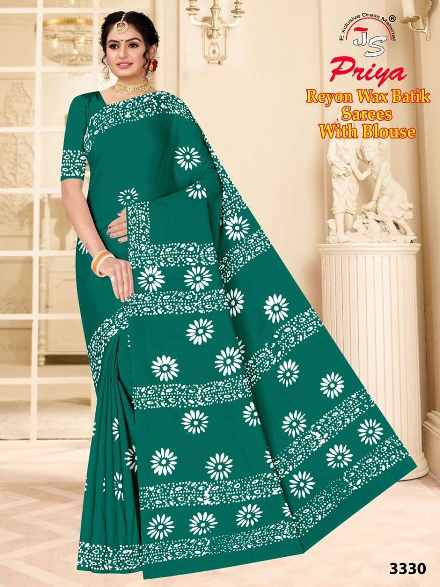 Priya Reyon Wax Batik – Rayon Saree -Wholesale Catalog