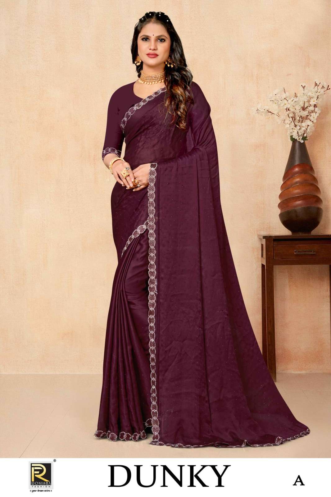 Ronisha DUNKY DESIGNER  Saree Wholesale catalog