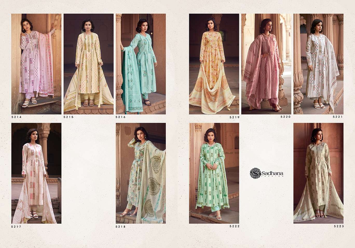 Sadhana Warli Art Lawn Cotton Dress Material Wholesale catalog