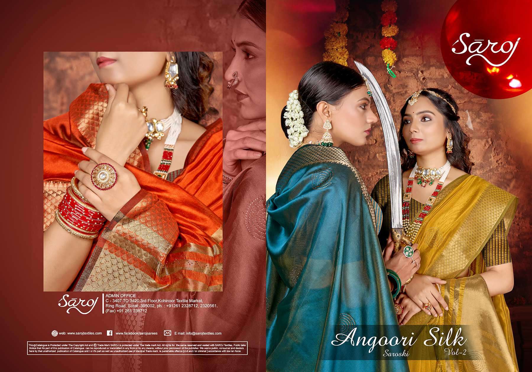 Saroj Angoori silk Vol - 2 Soft Organza  Saree saree  Wholesale catalog