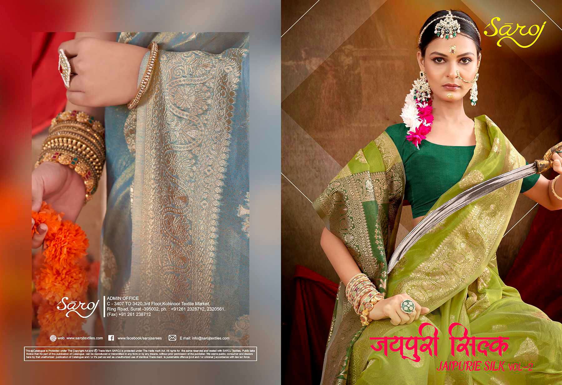 Saroj Jaipuri Silk Vol - 2 Soft cotton Saree Saree Wholesale catalog  