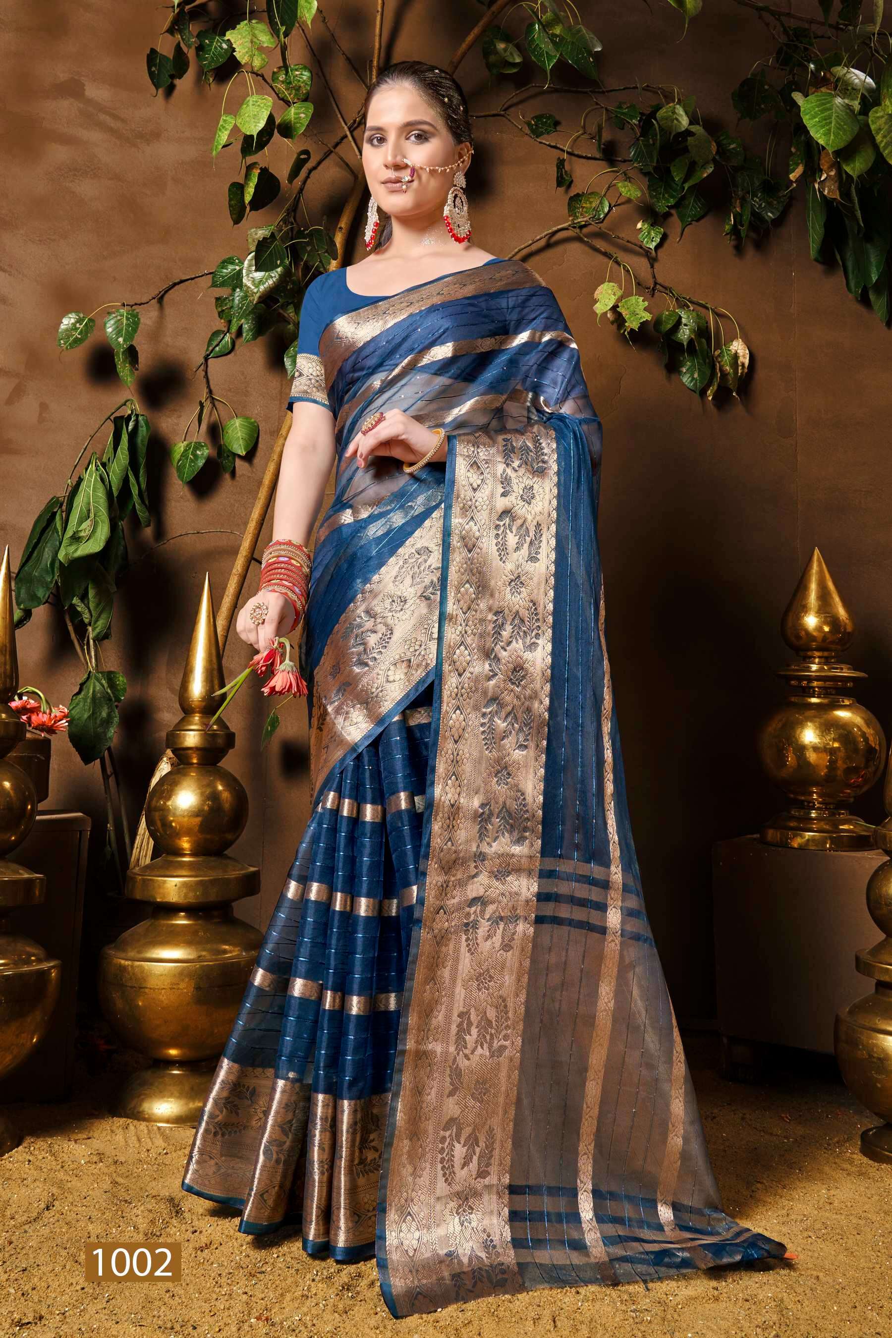Saroj Nimarrana Vol - 3 Organza silk saree  Saree Wholesale catalog  