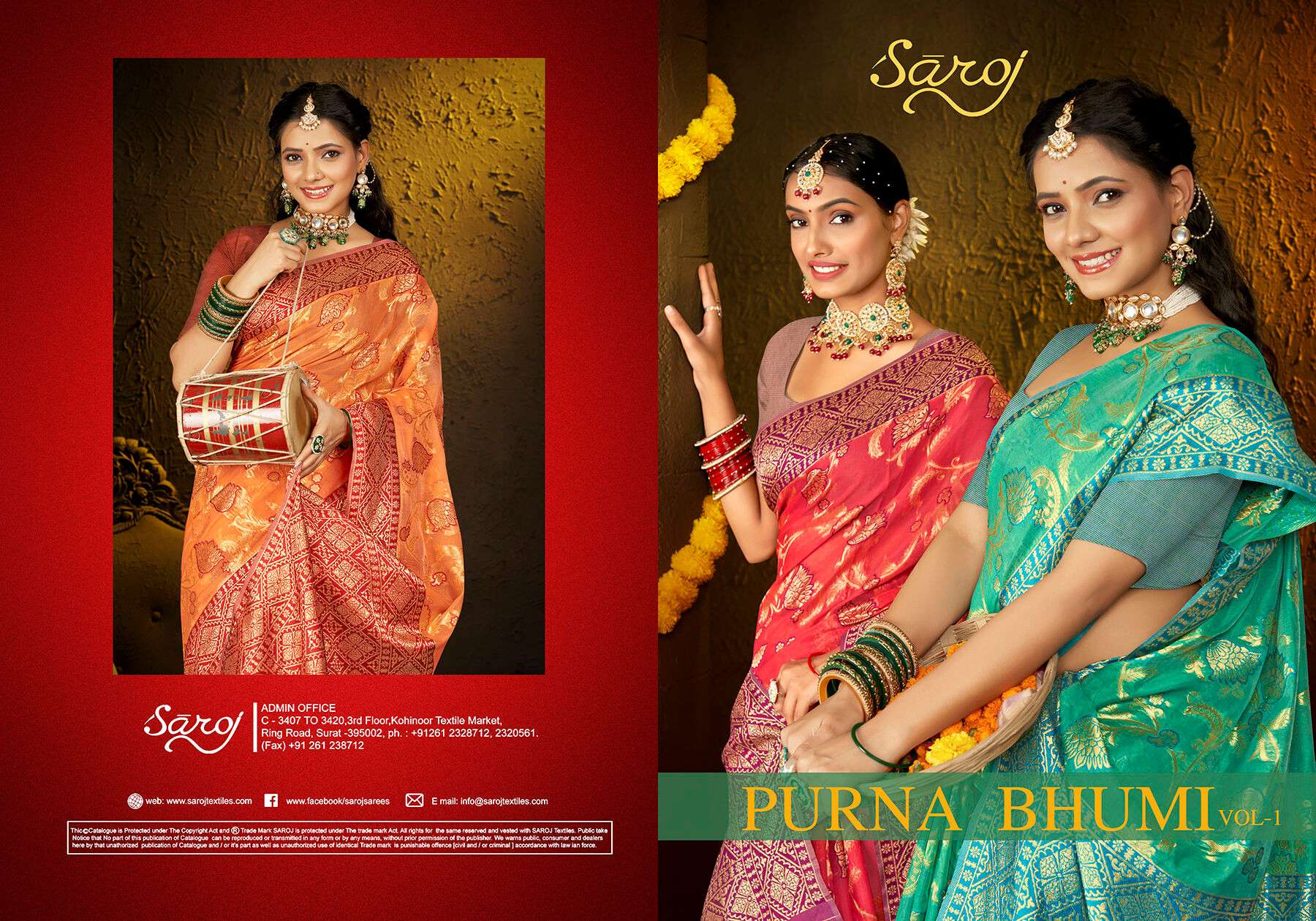 Saroj Puran bhumi vol.1 Soft Cotton saree Saree Wholesale catalog    