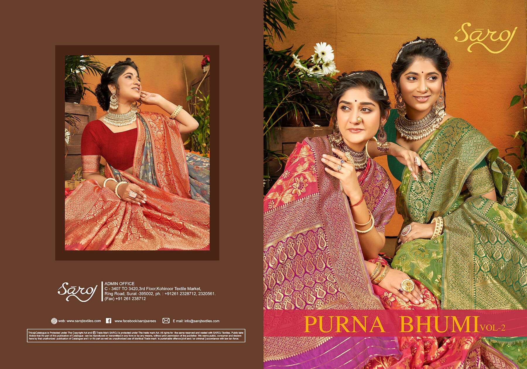 Saroj Puran bhumi vol.2  Soft cotton Saree Wholesale catalog  