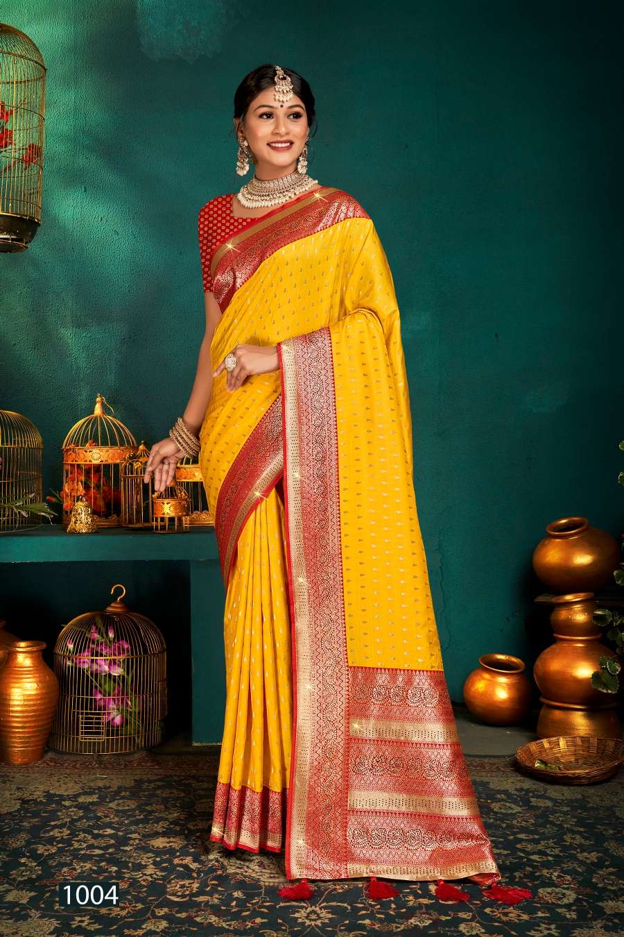 Saroj  RangatVol - 2 Heavy 50*600 with Heavy swaroski work and tassels Saree Wholesale catalog  