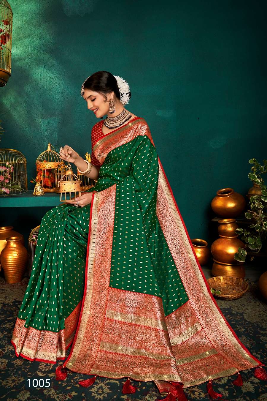 Saroj  RangatVol - 2 Heavy 50*600 with Heavy swaroski work and tassels Saree Wholesale catalog  