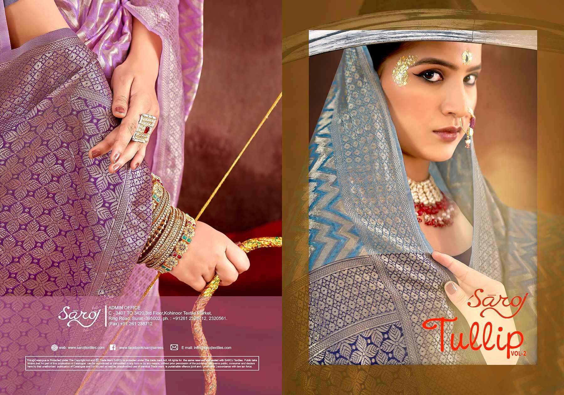 Saroj Tulip vol.2 Soft Cotton Linen saree wholesale catalog