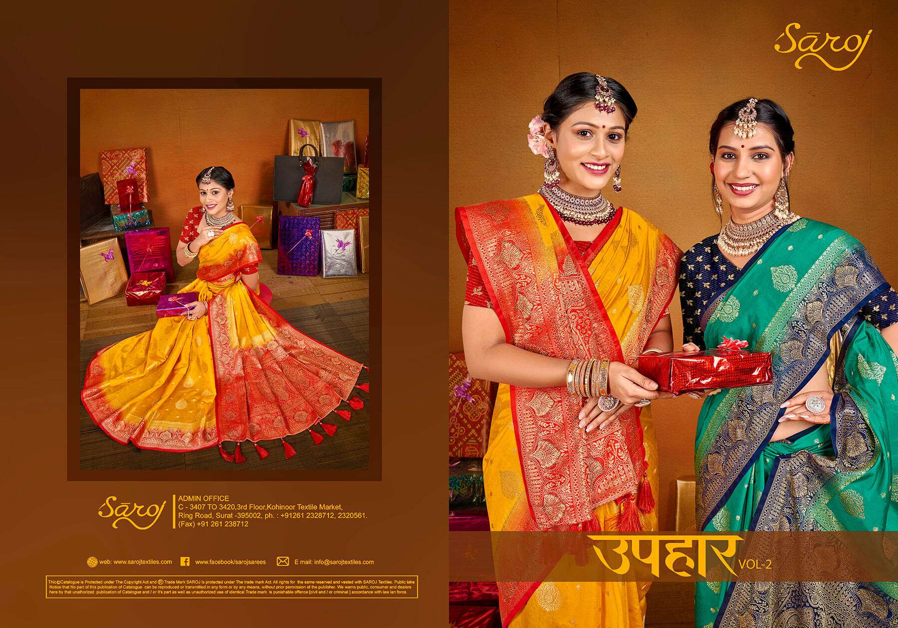 Saroj Uphar Vol - 2 Nylon jacquard  silk saree  Saree Wholesale catalog  