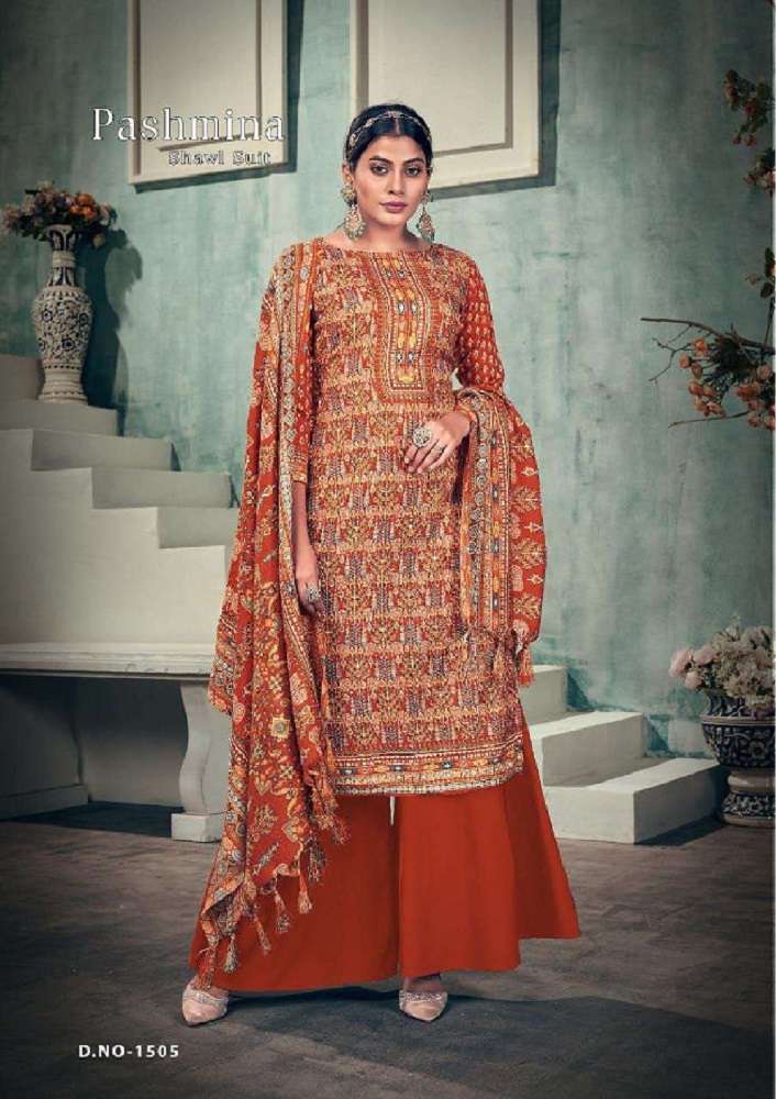 Sat Pashmina Vol 15 Designer Dress Material Wholesale catalog