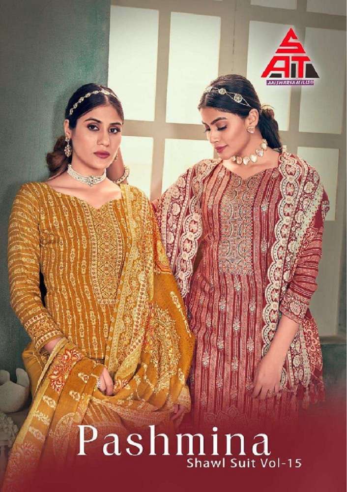 Sat Pashmina Vol-15 – Dress Material -Wholesale Catalog