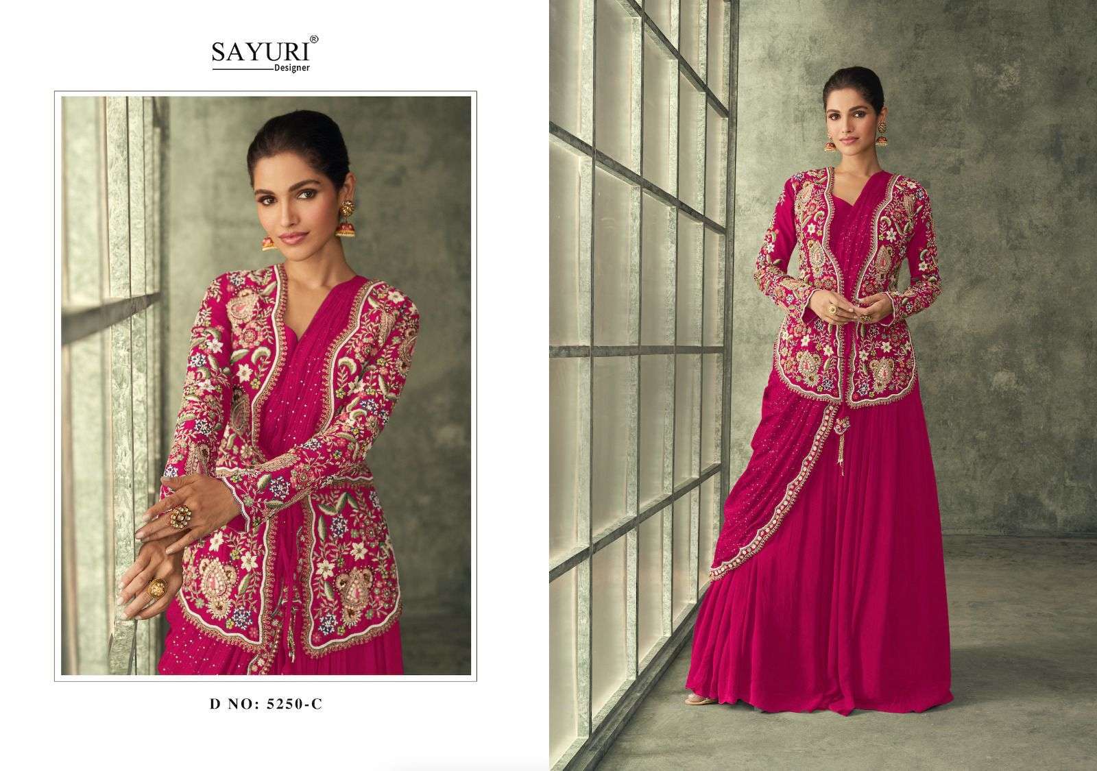 Sayuri Evergreen Special 5250 Colours Designer Gown Wholesale catalog