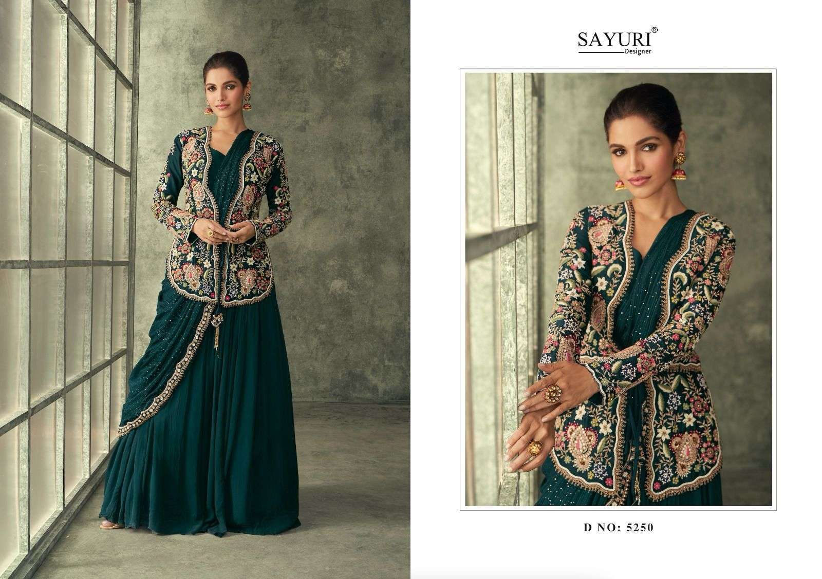 Sayuri Evergreen Special 5250 Colours Designer Gown Wholesale catalog