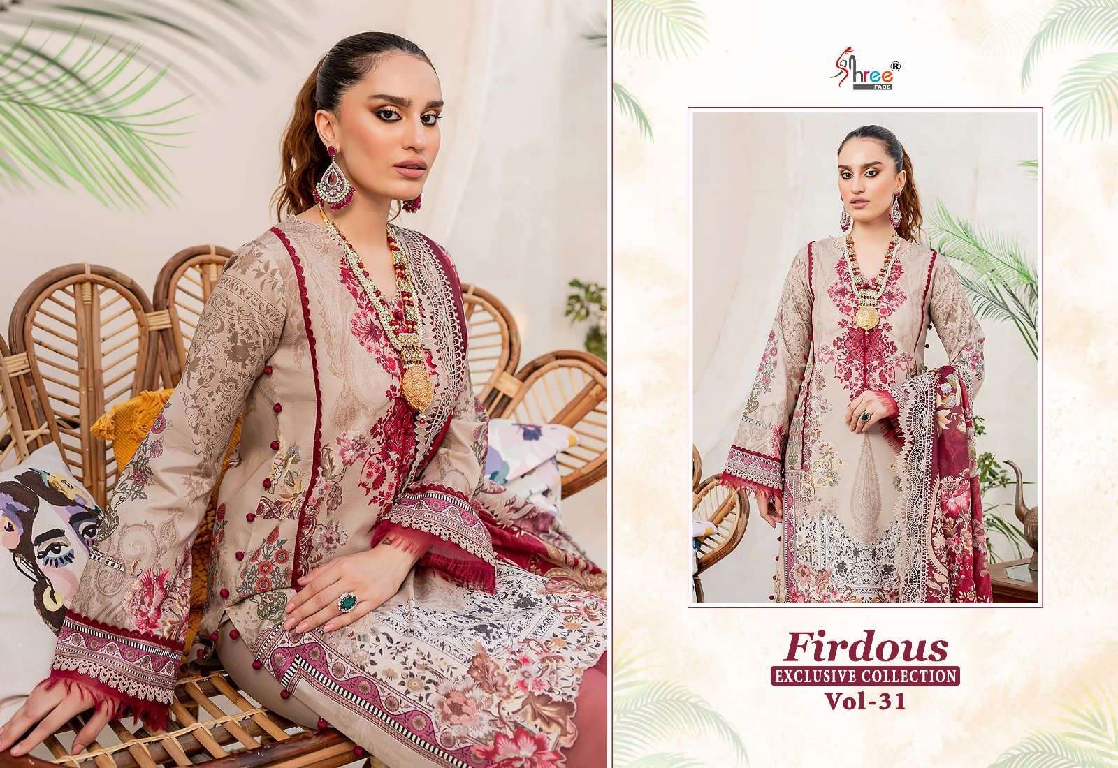 Shree Firdous Vol 31 Cotton Dupatta Pakistani Suits Wholesale catalog