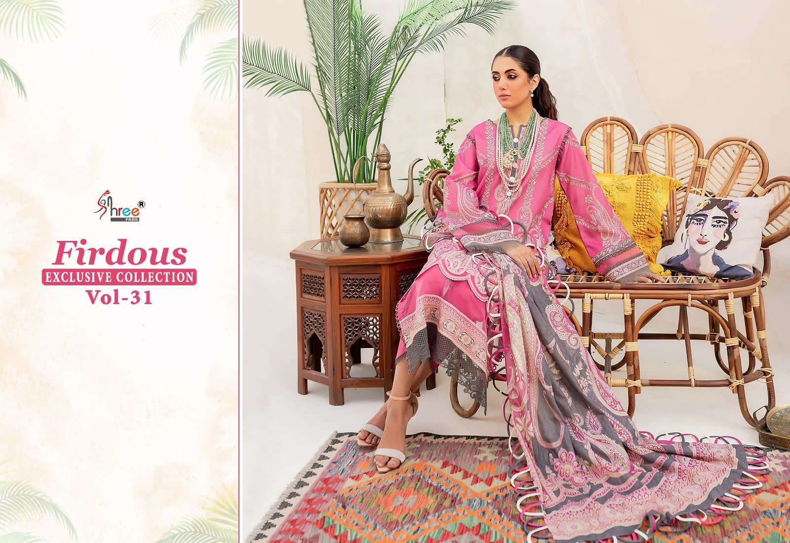 Shree Firdous Vol 31 Cotton Dupatta Pakistani Suits Wholesale catalog