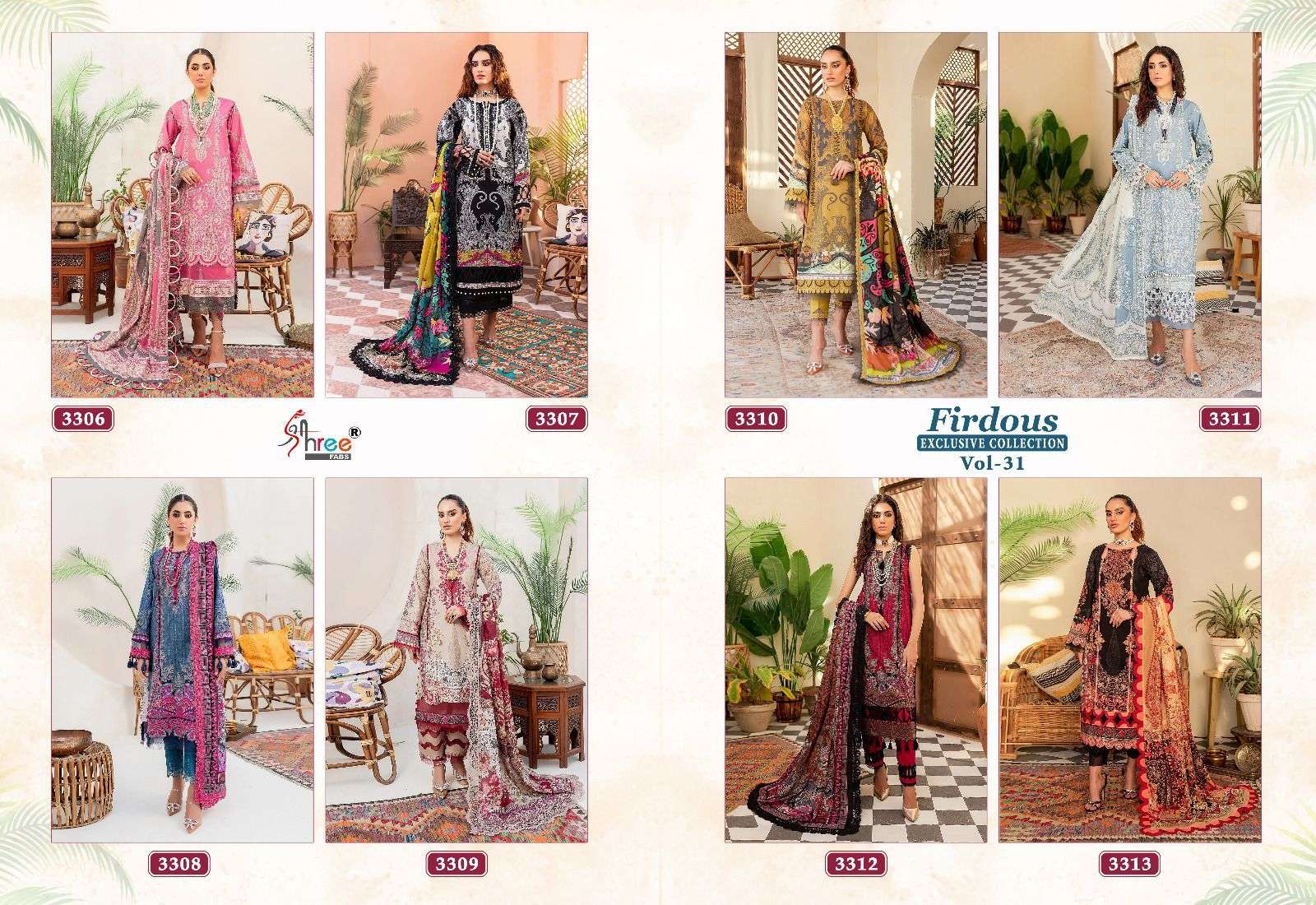 Shree Firdous Vol 31 Cotton Dupatta Pakistani Suits Wholesale catalog