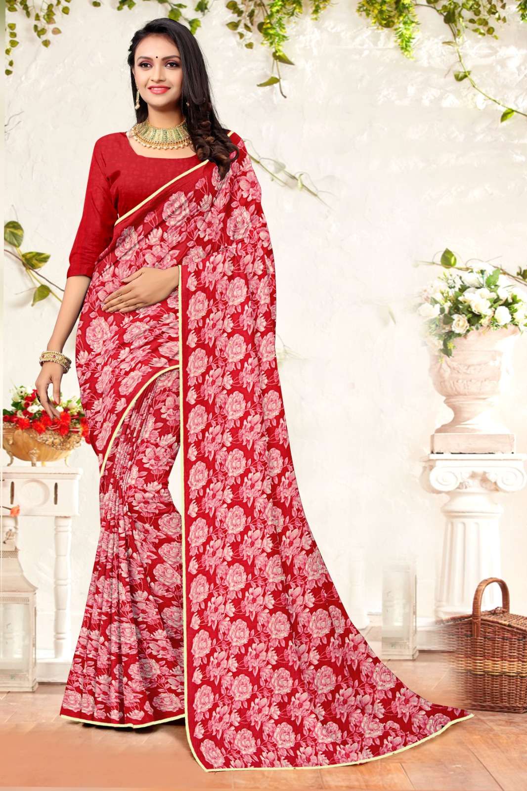 Simran WEIGHT Cat FANCY Print Saree Wholesale catalog