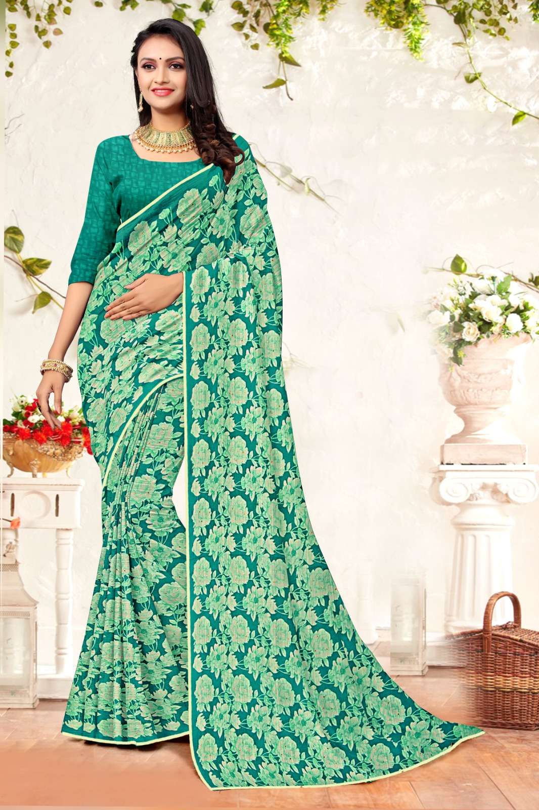 Simran WEIGHT Cat FANCY Print Saree Wholesale catalog