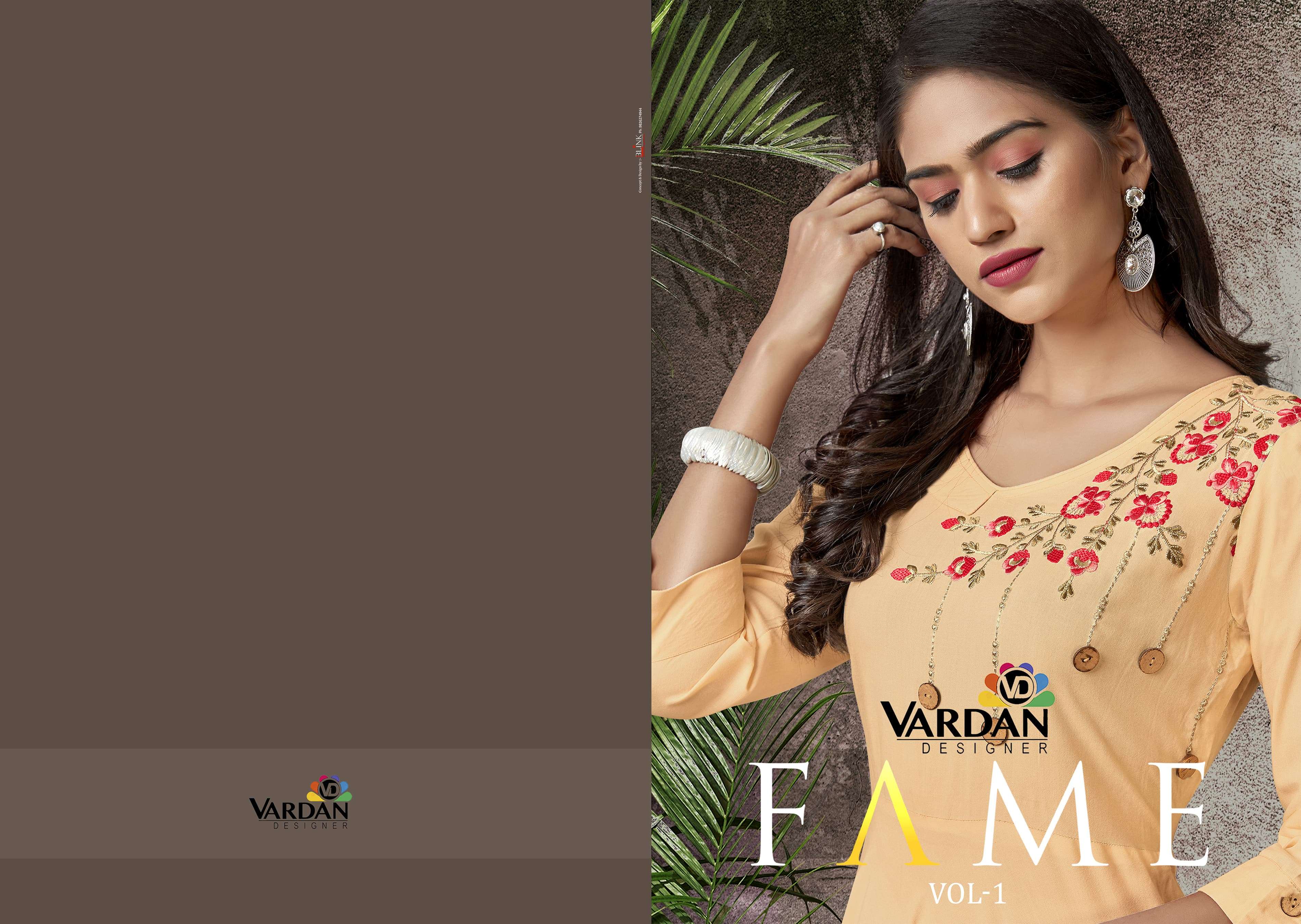 Vardan Designer  Fame Vol- 1 Kurti Wholesale catalog