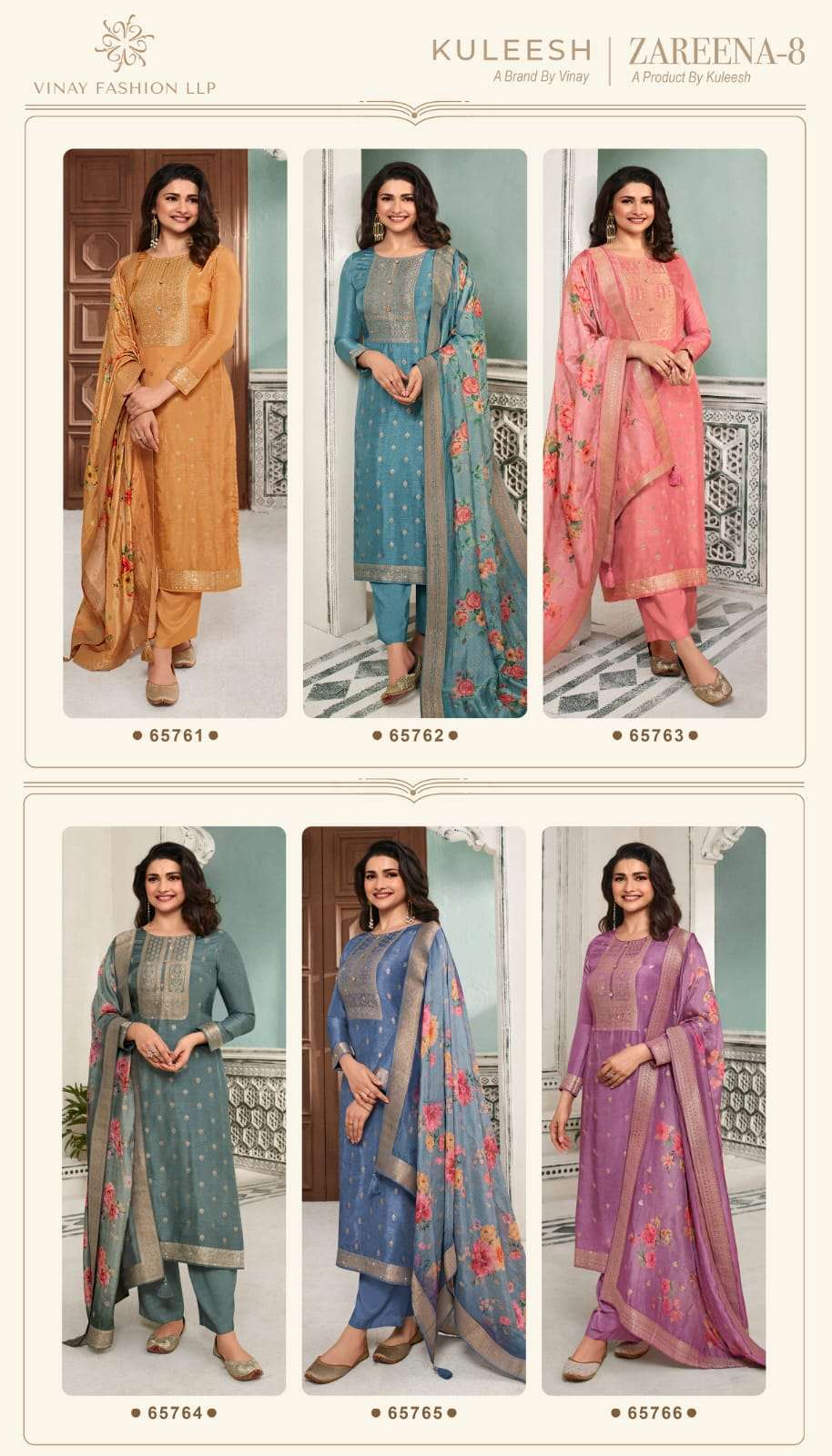Vinay Kuleesh Zareena Vol 8  Salwar Suits Wholesale catalog