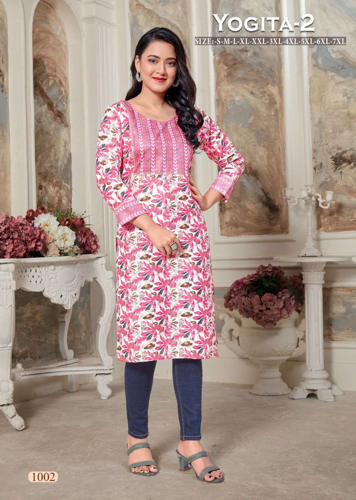 YOGITA-2 RAYON PROCIN PRINT Kurti Wholesale catalog