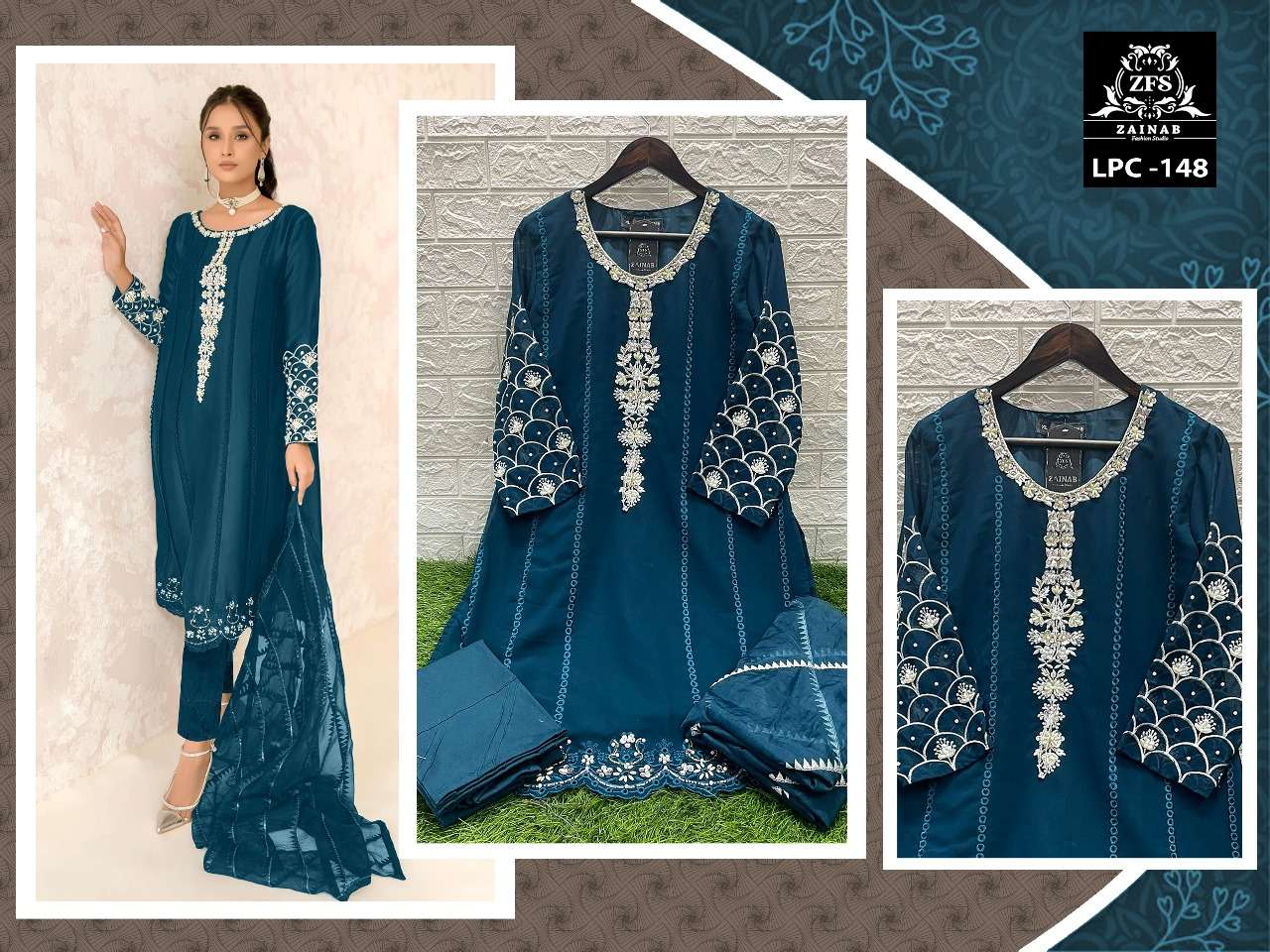 Zainab Fashion Studio Lpc 148 Dress Materials Wholesale catalog