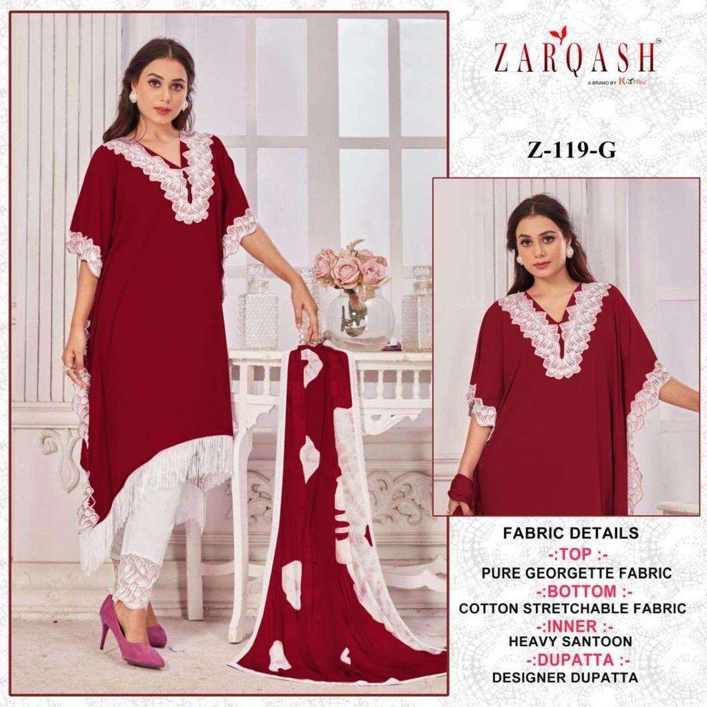 Zarqash Z 119 E To H Pakistani Suits Wholesale catalog
