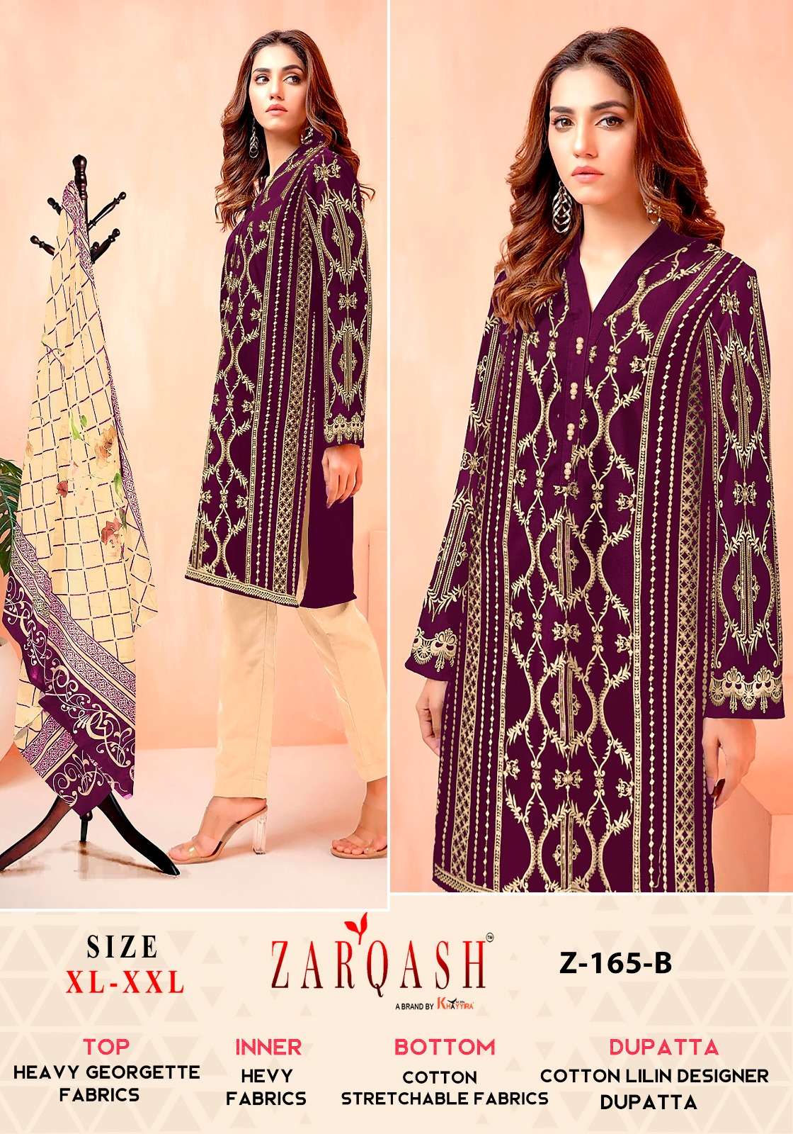 Zarqash Z 165 Pakistani suits Wholesale catalog