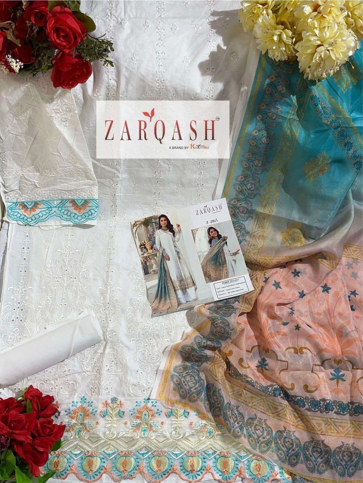 Zarqash Z 2161 To 2165 Cotton Embroidered Salwar Suit Wholesale catalog