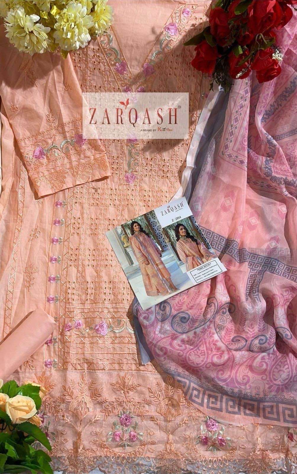 Zarqash Z 2161 To 2165 Cotton Embroidered Salwar Suit Wholesale catalog