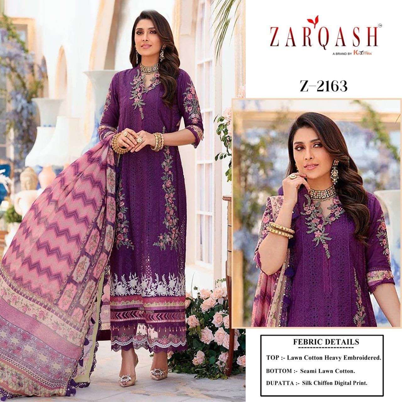Zarqash Z 2161 To 2165 Cotton Embroidered Salwar Suit Wholesale catalog