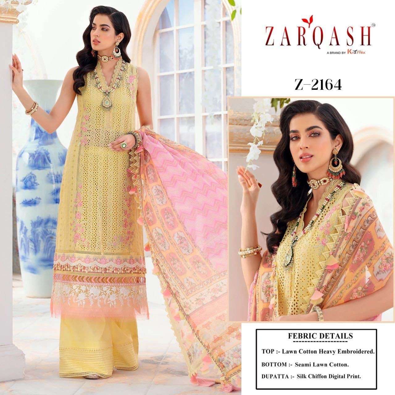 Zarqash Z 2161 To 2165 Cotton Embroidered Salwar Suit Wholesale catalog