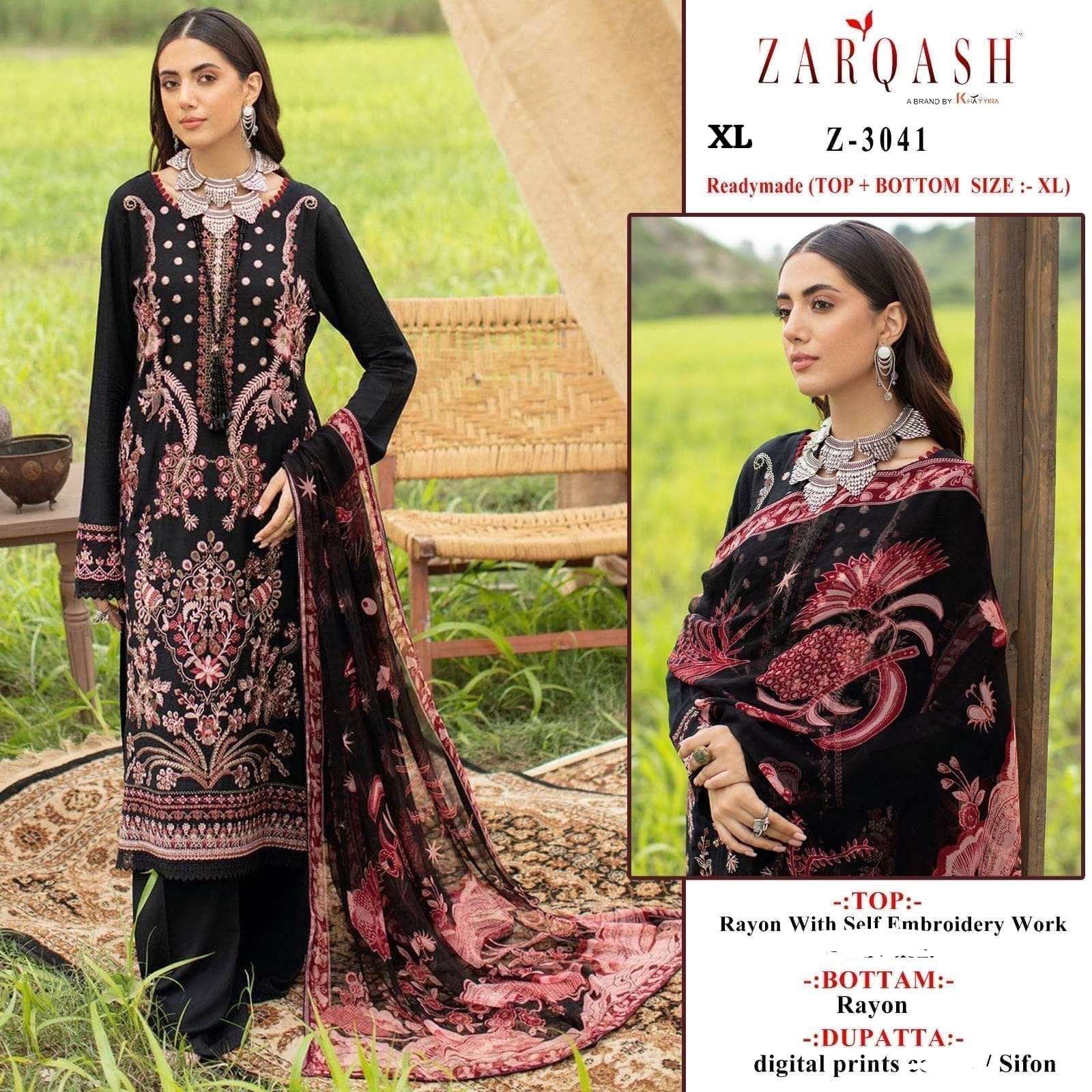 Zarqash Z 3041 Rayon Pakistani Suits Wholesale catalog