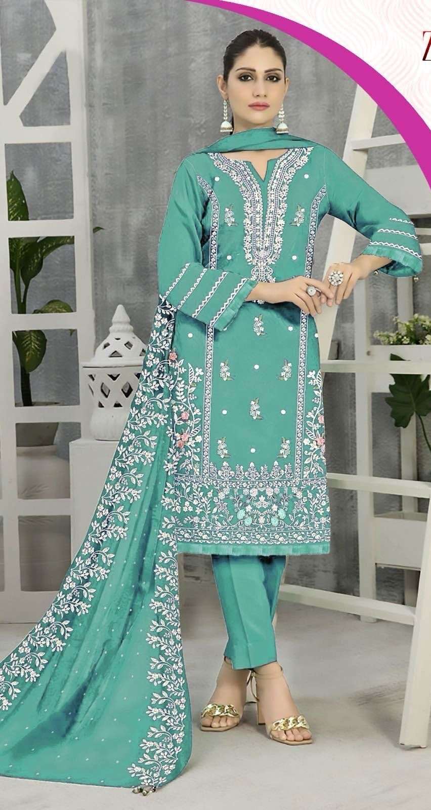 Zarqash Z 3063 A To D Organza Pakistani Suits Wholesale catalog