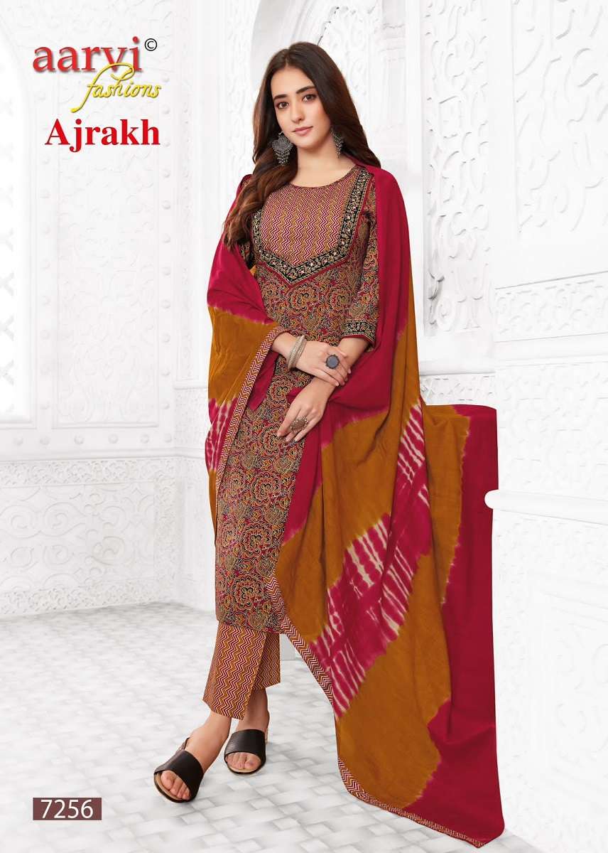 Aarvi Ajrakh Vol-2 -Kurti Pant With Dupatta -Wholesale Catalog