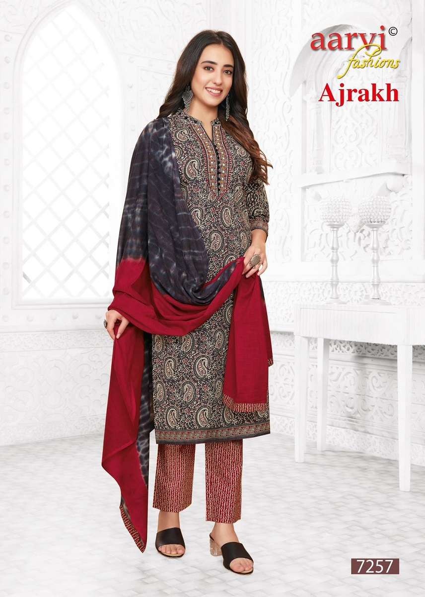 Aarvi Ajrakh Vol-2 -Kurti Pant With Dupatta -Wholesale Catalog