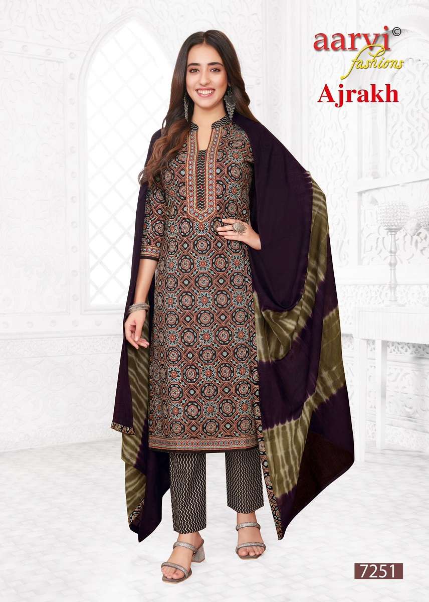 Aarvi Ajrakh Vol-2 -Kurti Pant With Dupatta -Wholesale Catalog