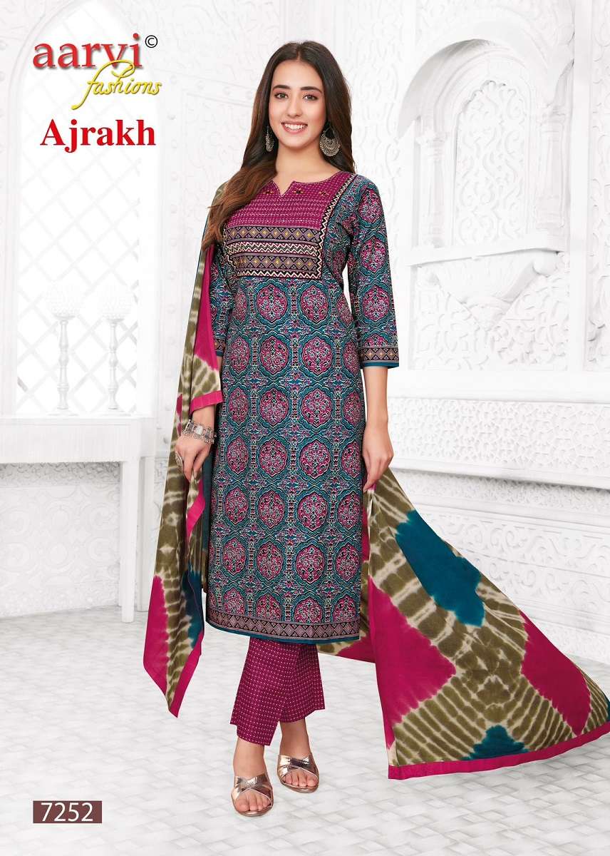 Aarvi Ajrakh Vol-2 -Kurti Pant With Dupatta -Wholesale Catalog