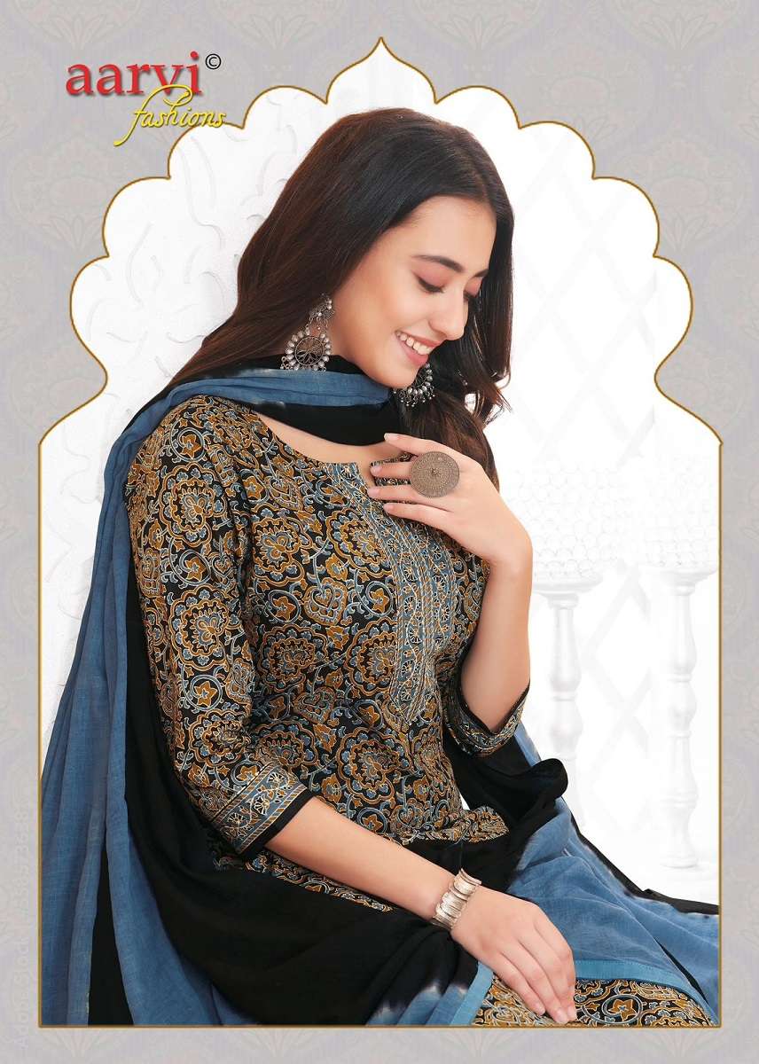 Aarvi Ajrakh Vol-2 -Kurti Pant With Dupatta -Wholesale Catalog