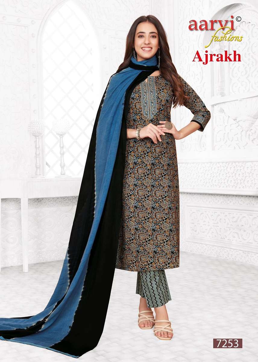 Aarvi Ajrakh Vol-2 -Kurti Pant With Dupatta -Wholesale Catalog