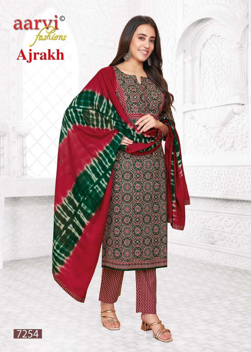 Aarvi Ajrakh Vol-2 -Kurti Pant With Dupatta -Wholesale Catalog