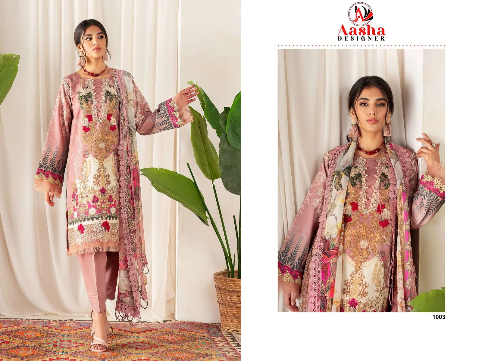 Aasha 1003 Chiffon Dupatta Pakistani Suits Wholesale catalog